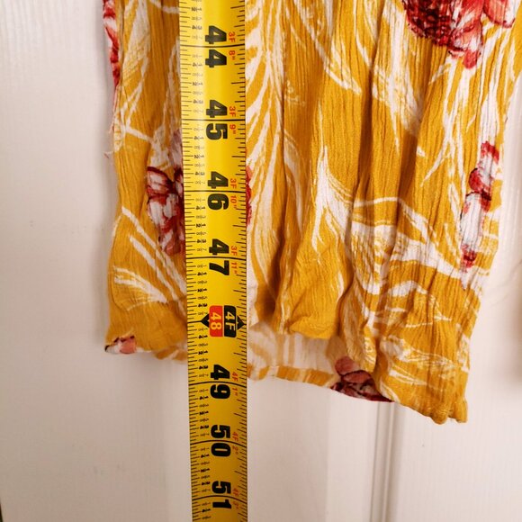 Lulus Garden's Glory Mustard Yellow Floral Print Culotte Jumpsuit Size XL - Picture 5 of 16